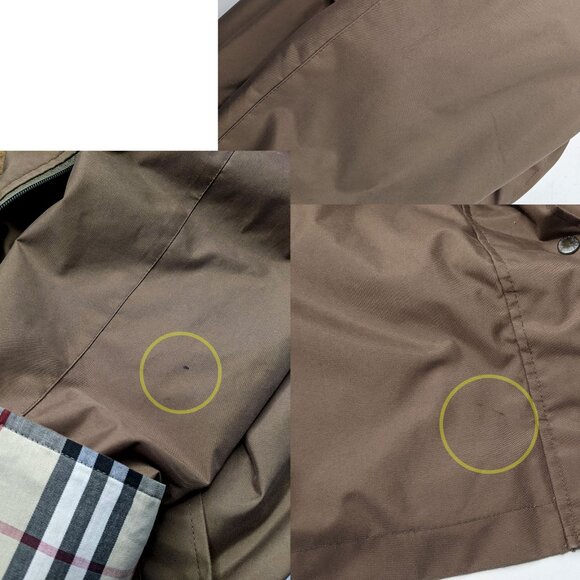 Vintage Burberry Nova Check Trim Rain Jacket Windbreaker Wool Liner Coat Brown - Picture 14 of 16